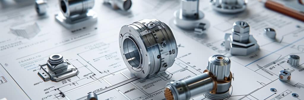 Metallischer Präzisionsflansch auf technischer Zeichnung – Trennelement der GPSlife Startseite zum Thema ISO GPS